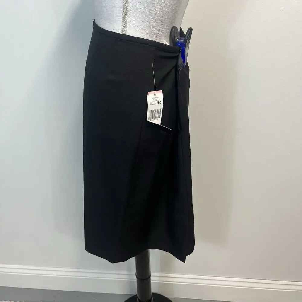 Le Suit Torino Black Pencil Skirt Sz 10 Straight Knee Length Professional Wear